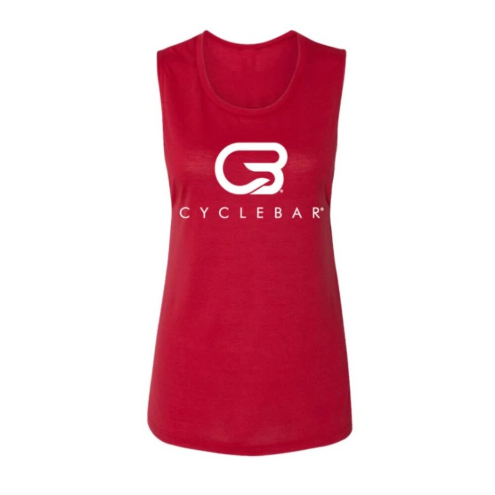 CycleBar Red Graphic Sleeveless Workout Athletic Logo Summer Tank Top Size M